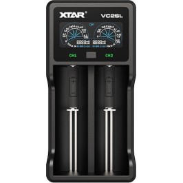 XTAR VC2SL USB Φορτιστής 2 Μπαταριών Li-ion/Ni-MH Μεγέθους AA/AAA/D/18650/21700