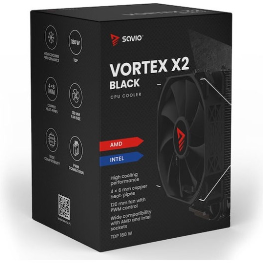 Savio VORTEX X2 Ψύκτρα Επεξεργαστή για Socket AM4/AM5/1200/115x/1700