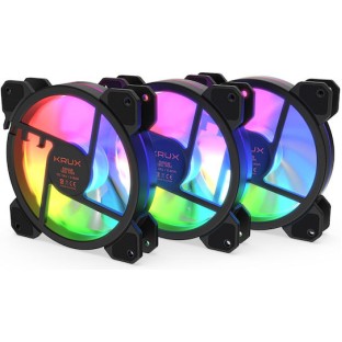 Krux Lunar 120 Case Fan με ARGB Φωτισμό και Σύνδεση 3-Pin 3τμχ