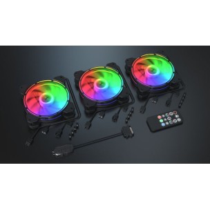 Krux Lunar 120 Case Fan με ARGB Φωτισμό και Σύνδεση 3-Pin 3τμχ