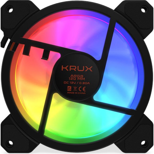 Krux Lunar 120 Case Fan με ARGB Φωτισμό και Σύνδεση 3-Pin