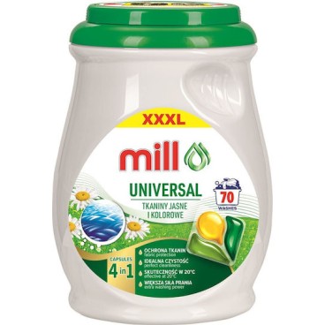 Mill Επαγγελματικό Απορρυπαντικό για Χρωματιστά Ρούχα (70 Κάψουλες)