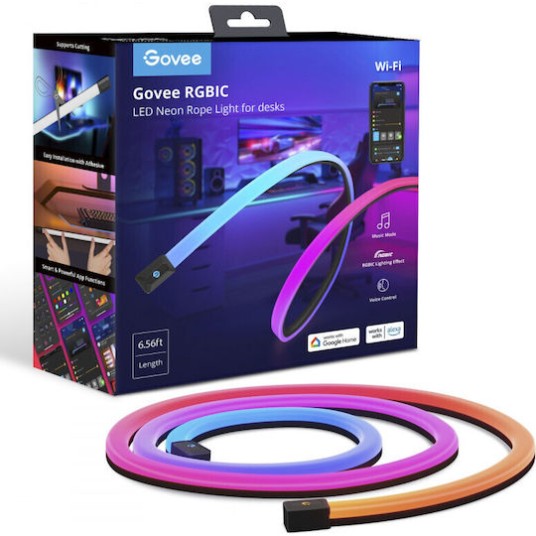 Govee Αδιάβροχη Smart Ταινία LED Wi-Fi 220V RGB Φως 2m Neon Flex με Τροφοδοτικό