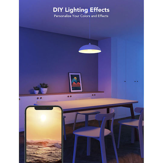 Govee Smart Λάμπα LED 12W για Ντουί E27 RGBW 1200lm Dimmable