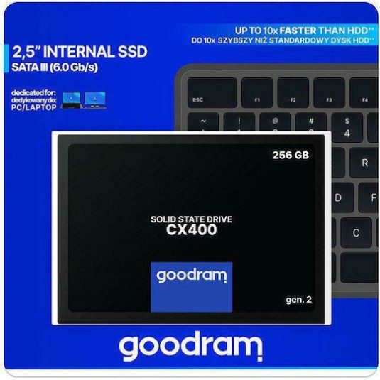 GoodRAM CX400 Gen.2 SSD 256GB τύπου 2.5'' με σύνδεση SATA III SSDPR-CX400-256-G2