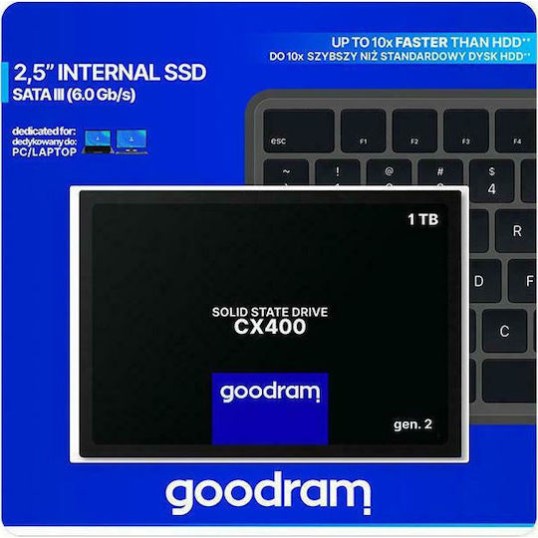 GoodRAM CX400 gen.2 SSD 1TB τύπου 2.5'' με σύνδεση SATA III SSDPR-CX400-01T-G2