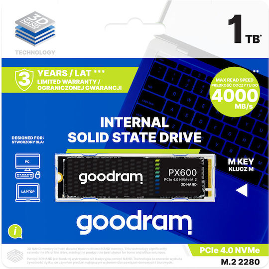 GoodRAM PX600 SSD 500GB τύπου M.2 με σύνδεση PCI Express 4.0 SSDPR-PX600-500-80