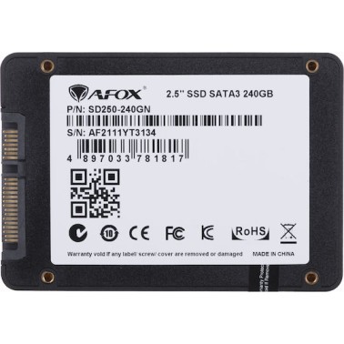 Afox SSD 240GB τύπου 2.5'' με σύνδεση SATA III SD250-240GN