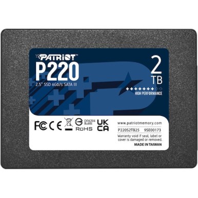Patriot P220 SSD 2TB τύπου 2.5'' με σύνδεση SATA III P220S2TB25