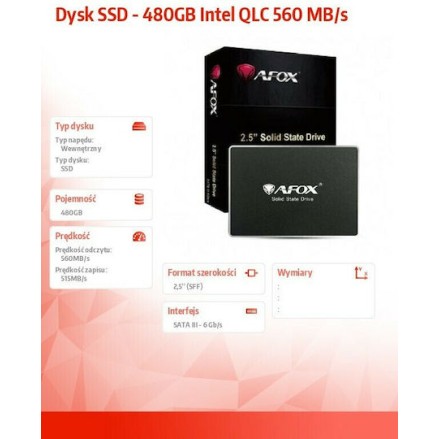 Afox QLC SSD 480GB τύπου 2.5'' με σύνδεση SATA III SD250-480GQN