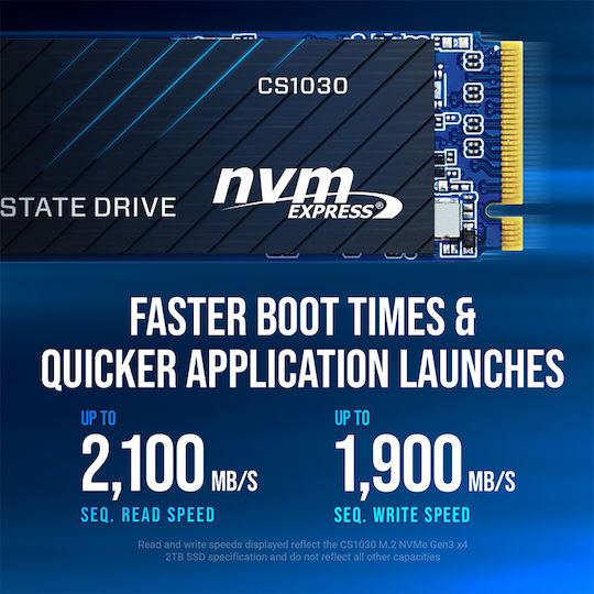 PNY CS1030 SSD 250GB τύπου M.2 με σύνδεση PCI Express 3.0 M280CS1030-250-RB