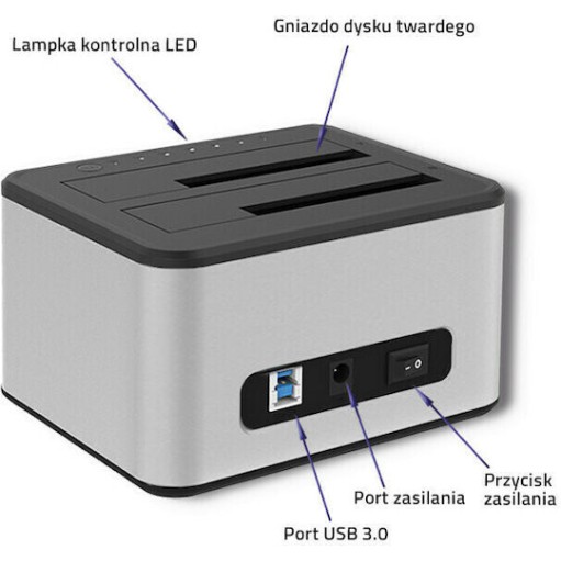 Qoltec 5316 Docking Station για 2 Σκληρούς Δίσκους SATA 3.5