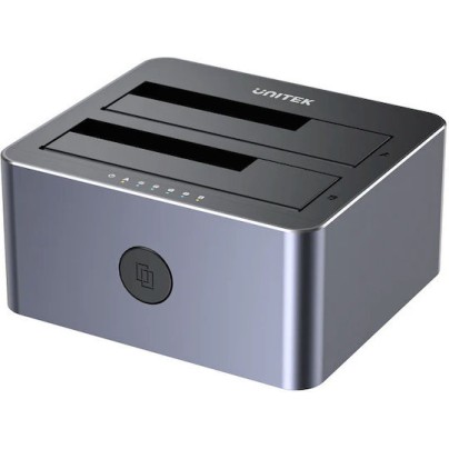 Unitek Sata6g Dual Bay Hdd Docking Station Alum Black Y-3026