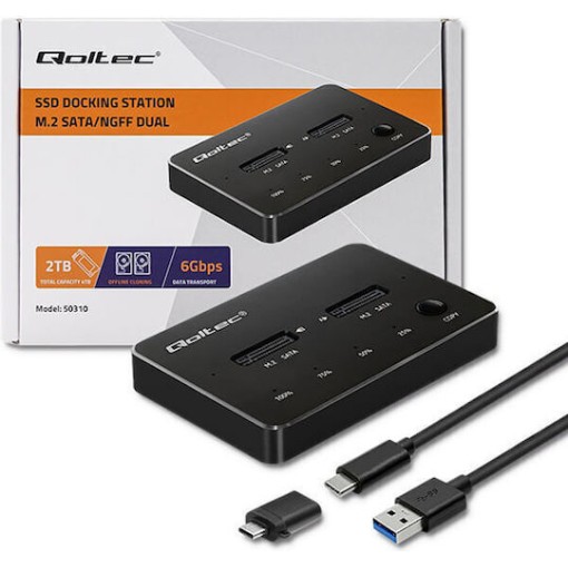 Qoltec Docking Station για 2 Σκληρούς Δίσκους SATA M.2 (2230)