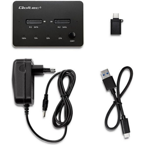 Qoltec Docking Station για 2 Σκληρούς Δίσκους SATA M.2 (2230)