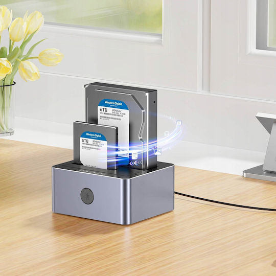 Unitek Docking Station για 2 Σκληρούς Δίσκους SATA 3.5
