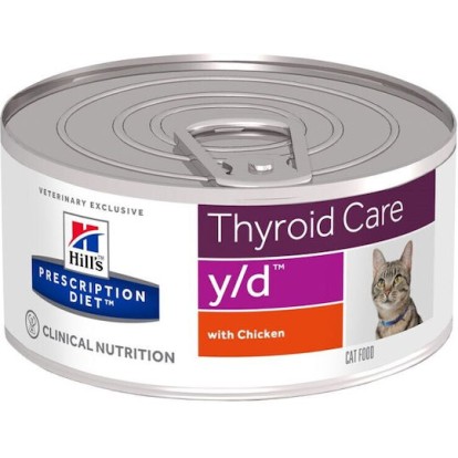 Hill's Hill's Prescription Diet y/d Thyroid Care Για Γάτες 156gr Υγρή Τροφή για Ενήλικες Γάτες σε Κονσέρβα με Κοτόπουλο Διαίτης 156gr