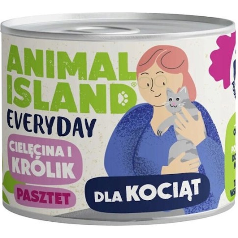 Animal Island Υγρή Τροφή για Γάτες με Κουνέλι 185gr