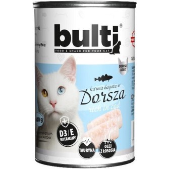 Bult Υγρή Τροφή για Γάτες σε Κονσέρβα με Μπακαλιάρο και Ψάρια 400gr