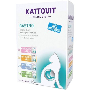 Kattovit Feline Υγρή Τροφή για Ενήλικες Γάτες σε Φακελάκι με Πουλερικά Διαίτης, χωρίς Γλουτένη 12x85gr