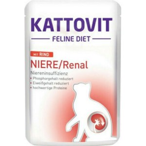 Kattovit Feline Diet Niere/Renal Υγρή Τροφή για Ενήλικες Γάτες σε Φακελάκι με Βοδινό 85gr