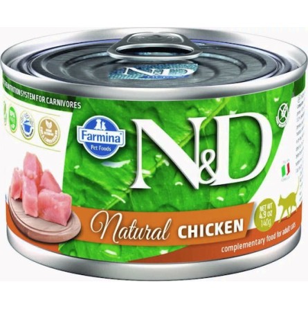 Farmina N&D Natural Υγρή Τροφή για Ενήλικες Γάτες σε Κονσέρβα με Κοτόπουλο χωρίς Γλουτένη 140gr