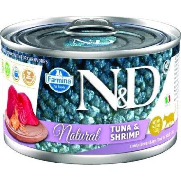 Farmina N&D Natural Υγρή Τροφή για Ενήλικες Γάτες σε Κονσέρβα με Γαρίδες και Τόνο χωρίς Γλουτένη 140gr