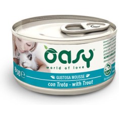 Oasy Gustosa Mousse Υγρή Τροφή για Ενήλικες Γάτες σε Κονσέρβα με Πέστροφα χωρίς Σιτηρά 85gr