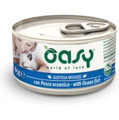 Oasy Gustosa Mousse Υγρή Τροφή για Ενήλικες Γάτες σε Κονσέρβα με Ψάρια χωρίς Σιτηρά 85gr