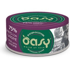 Oasy Love Υγρή Τροφή για Ενήλικες Γάτες σε Κονσέρβα με Τόνο, Σαρδέλα, Ψάρια και Ρύζι χωρίς Σιτηρά & Γλουτένη 70gr