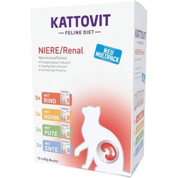 Kattovit Feline Υγρή Τροφή για Ενήλικες Γάτες σε Κονσέρβα με Πουλερικά Διαίτης 12x85gr