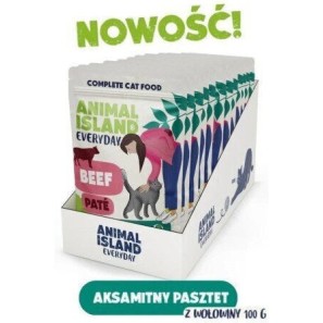 Animal Island Υγρή Τροφή για Γάτες σε Φακελάκι με Βοδινό 12x100gr
