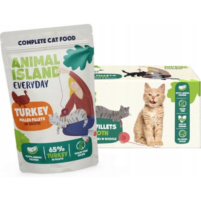 Animal Island Υγρή Τροφή για Γάτες με Γαλοπούλα 40x85gr