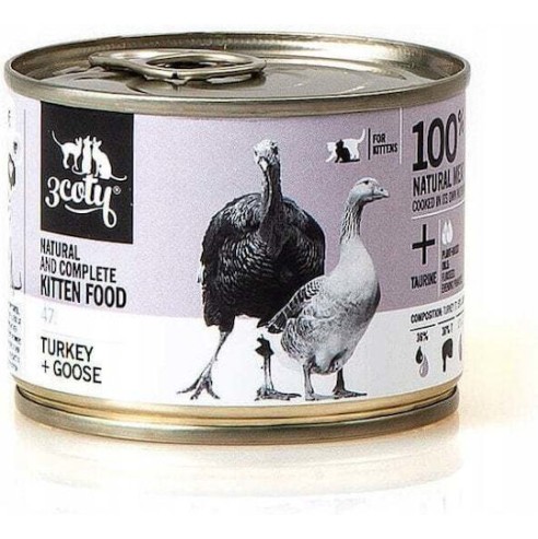 3coty Υγρή Τροφή για Γάτες με Γαλοπούλα 180gr