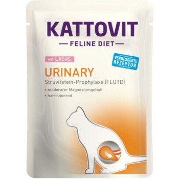 Kattovit Urinary Υγρή Τροφή για Ενήλικες Γάτες σε Φακελάκι με Σολομό 85gr