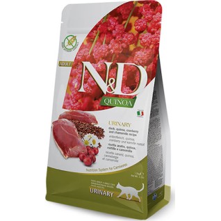 Farmina N&D Quinoa Urinary Adult Ξηρά Τροφή χωρίς Σιτηρά & Γλουτένη για Ενήλικες Γάτες με Ευαίσθητο Ουροποιητικό με Πάπια 5kg