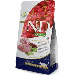 Farmina N&D Quinoa Weight Management Ξηρά Τροφή χωρίς Σιτηρά & Γλουτένη για Ενήλικες Γάτες με Αρνί 5kg