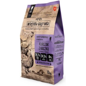 Wiejska Zagroda 10kg Ξηρά Τροφή χωρίς Σιτηρά & Γλουτένη για Ενήλικους Σκύλους με Κοτόπουλο και Πάπια