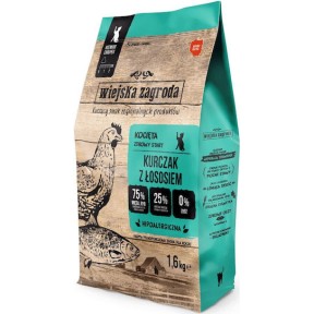 Wiejska Zagroda 1.6kg Ξηρά Τροφή Σκύλων χωρίς Σιτηρά με Κοτόπουλο, Σολομό, Κρέας, Πουλερικά, Ψάρια, Βοδινό, Συκώτι και Λαχανικά