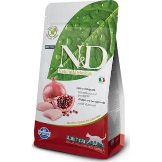 Farmina N&D Pomegranate Adult Ξηρά Τροφή χωρίς Σιτηρά για Ενήλικες Γάτες με Κοτόπουλο 1.5kg