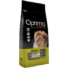 Optimanova Cat Hairball Ξηρά Τροφή για Ενήλικες Γάτες με Κοτόπουλο / Ρύζι 2kg