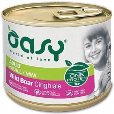Oasy 0.2kg Ξηρά Τροφή για Ενήλικους Σκύλους Μικρόσωμων Φυλών με Αγριογούρουνο