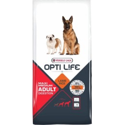 Versele Laga Opti Life Digestion Adult Medium & Maxi 12.5kg Ξηρά Τροφή χωρίς Σιτηρά & Γλουτένη για Ενήλικους Σκύλους Μεγαλόσωμων Φυλών με Αρνί και Ρύζι