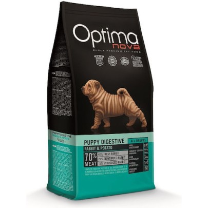 Optimanova & Potato 2kg Ξηρά Τροφή χωρίς Σιτηρά για Κουτάβια με Κουνέλι, Λαγό και Πατάτες