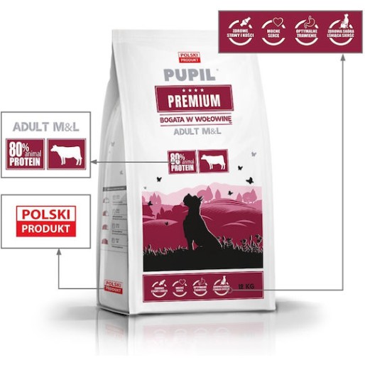 Dog Food 12kg Ξηρά Τροφή Σκύλων Μεσαίων & Μεγαλόσωμων Φυλών με Βοδινό