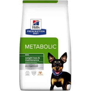 Hill's Metabolic Mini Weight Loss & Maintenance 1kg Ξηρά Τροφή Διαίτης, χωρίς Γλουτένη για Ενήλικους Σκύλους Μικρόσωμων Φυλών με Κοτόπουλο