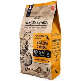 Wiejska Zagroda 9kg Ξηρά Τροφή χωρίς Σιτηρά & Γλουτένη για Ενήλικους Σκύλους Μικρόσωμων Φυλών με Αρνί και Πάπια