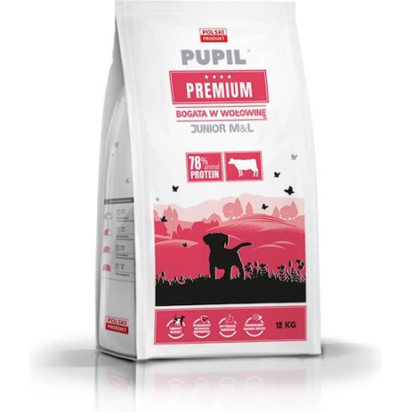 Dog Food 12kg Ξηρά Τροφή για Κουτάβια Μεσαίων & Μεγαλόσωμων Φυλών με Βοδινό