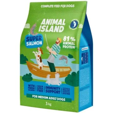 Animal Island 3kg Ξηρά Τροφή χωρίς Σιτηρά & Γλουτένη για Ενήλικους Σκύλους με Σολομό