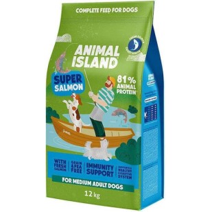 Animal Island 12kg Ξηρά Τροφή Σκύλων με Σολομό